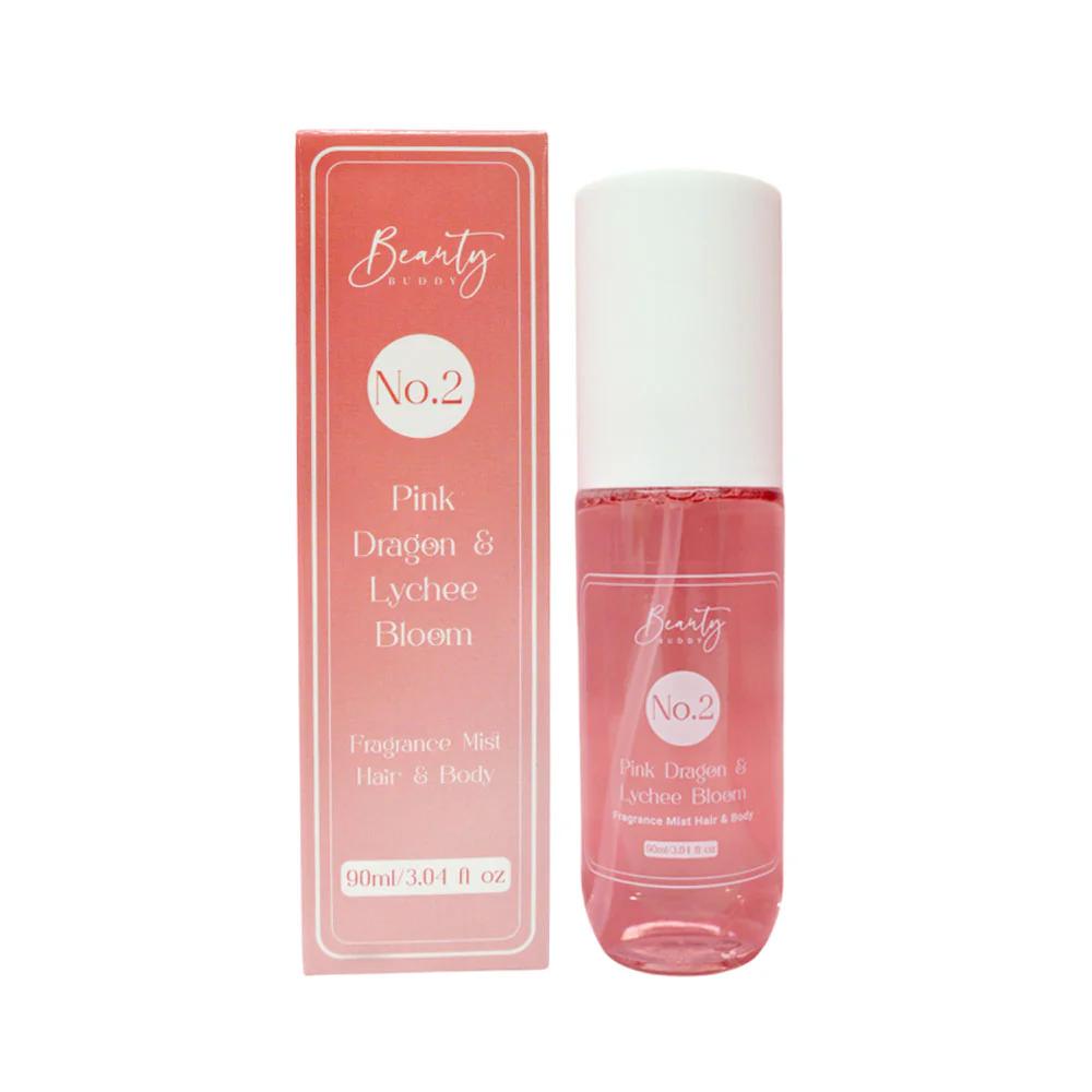 3x Beauty Buddy Fragrance Mist Hair & Body No.2 Pink Dragon & Lychee Bloom 90ml - Image 3