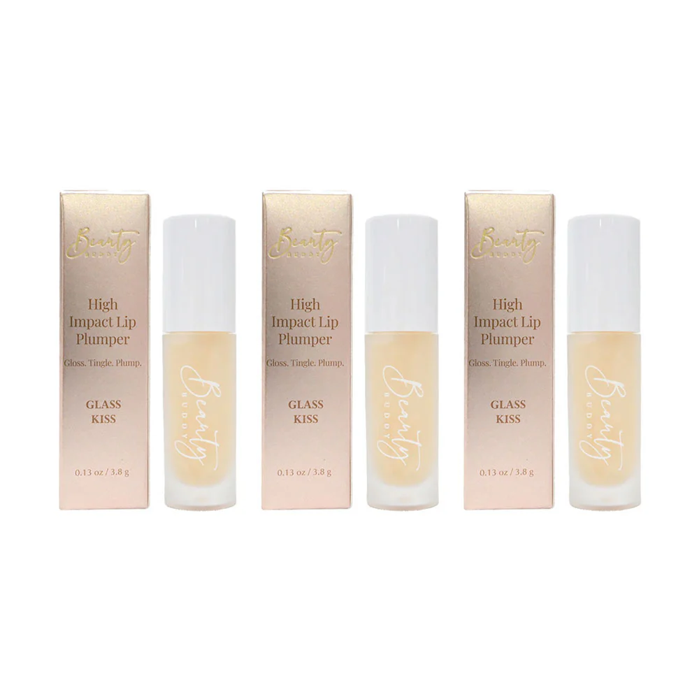 3x Beauty Buddy High Impact Lip Plumper Glass Kiss 3.8g