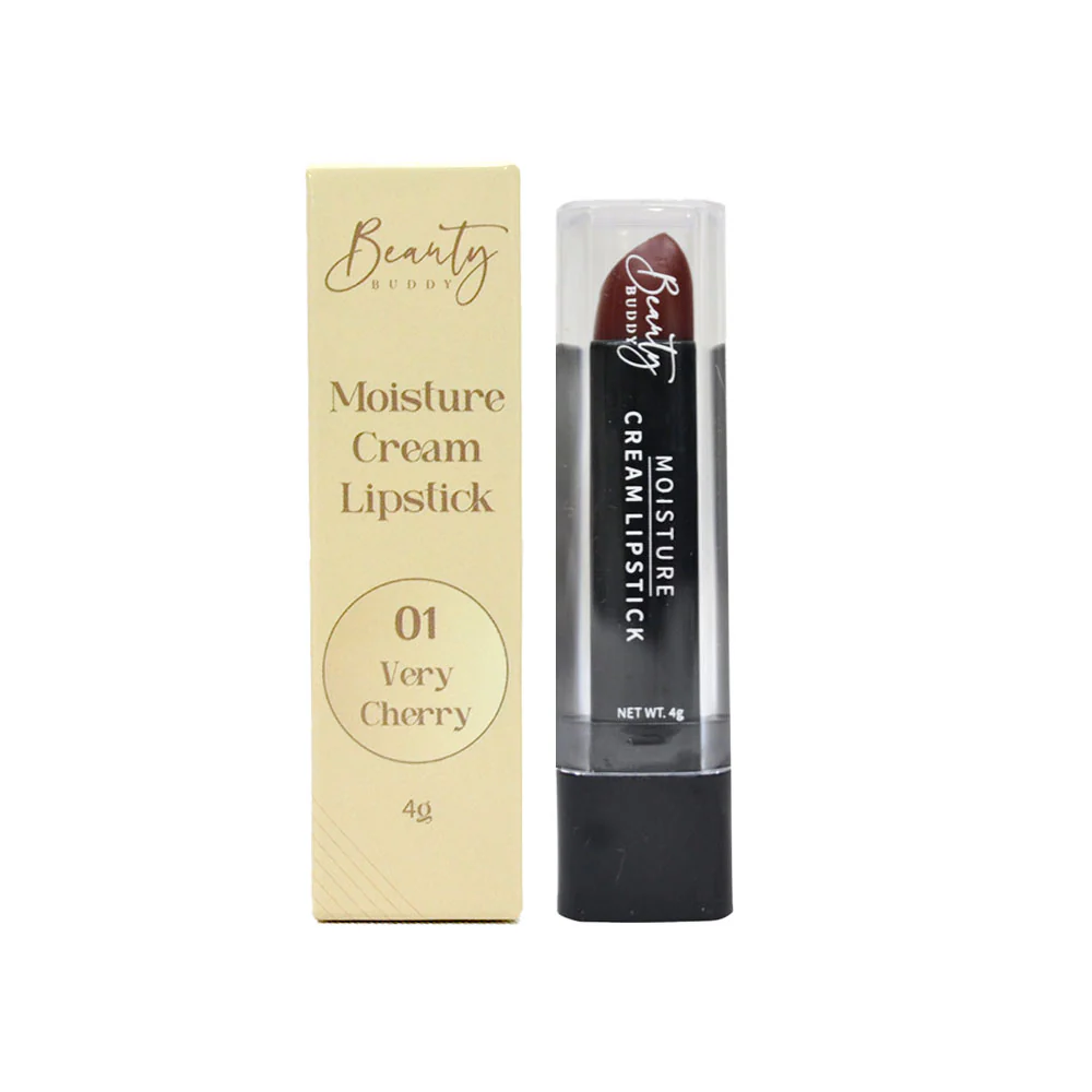 3x Beauty Buddy Moisture Cream Lipstick 01 Very Cherry 4g - Image 3
