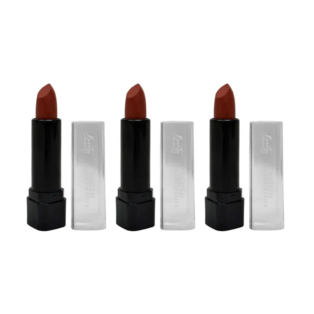3x Beauty Buddy Moisture Cream Lipstick 03 Glass Of Merlot 4g