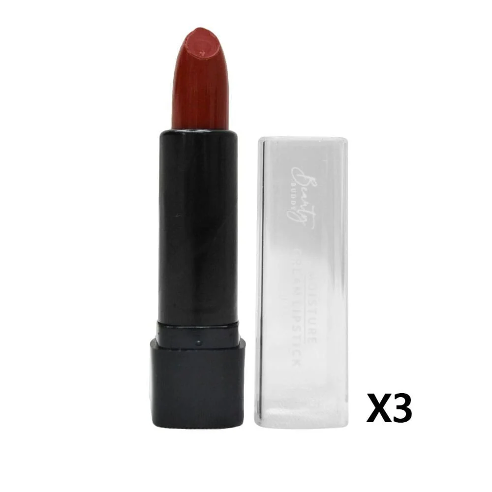 3x Beauty Buddy Moisture Cream Lipstick 06 Pink Flush 4g - Image 2