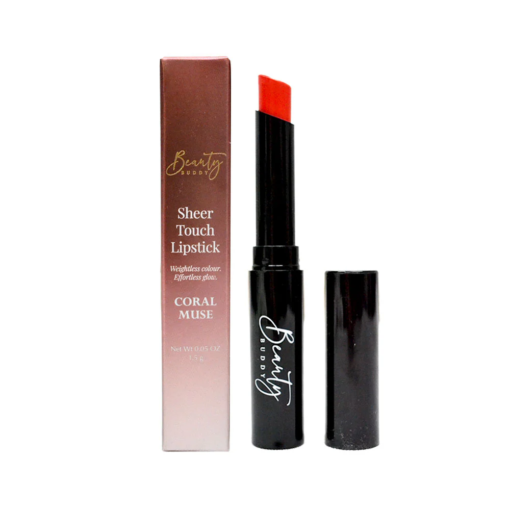 Beauty Buddy Sheer Touch Lipstick Coral Muse 1.5g - Image 3