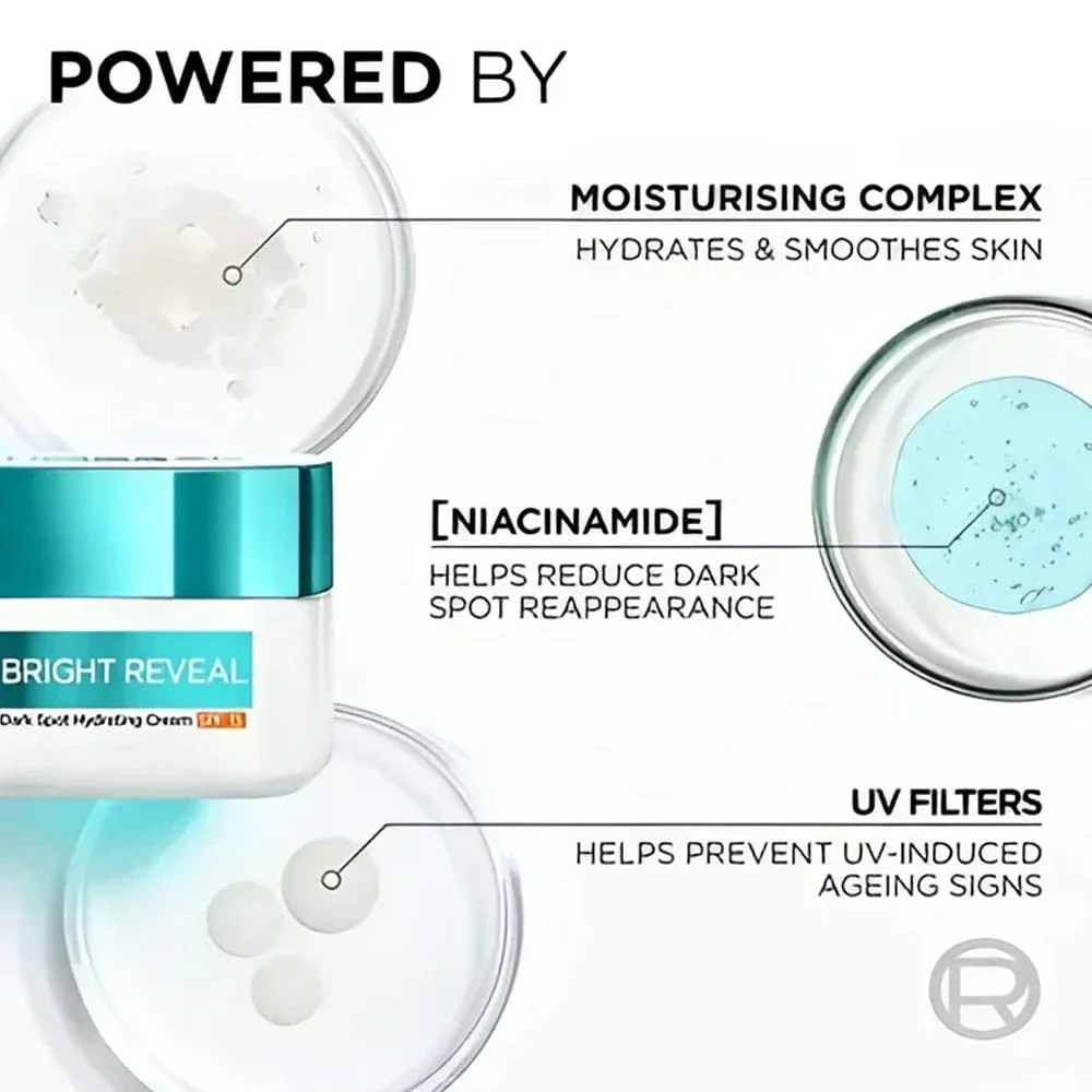 3x L'Oreal Bright Reveal Dark Spot Hydrating Cream SPF15 50ml - Image 6
