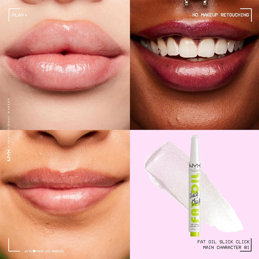 NYX Shiny Lip Balm Slick Click Fat Oil 01 Main Character - Image 3