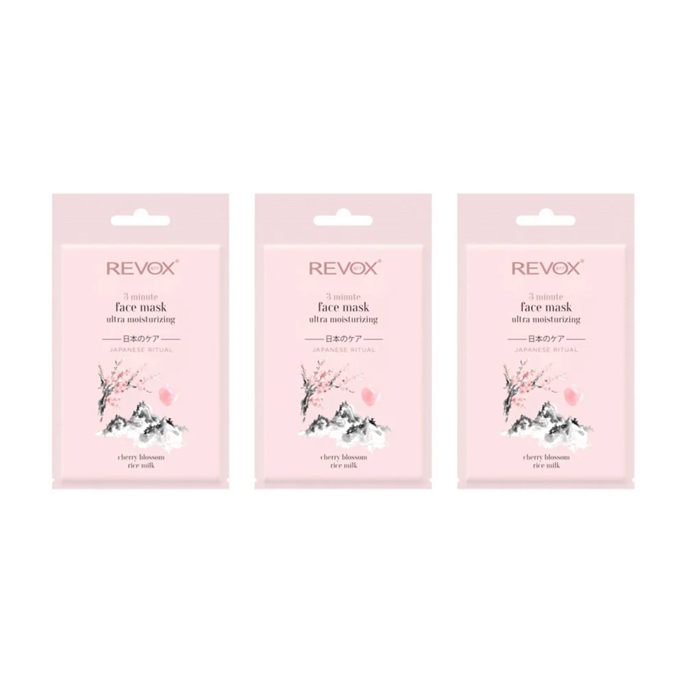 3x Revox B77 Japanese Ritual 3 Minute Ultra Moisturizing Face Mask 25ml