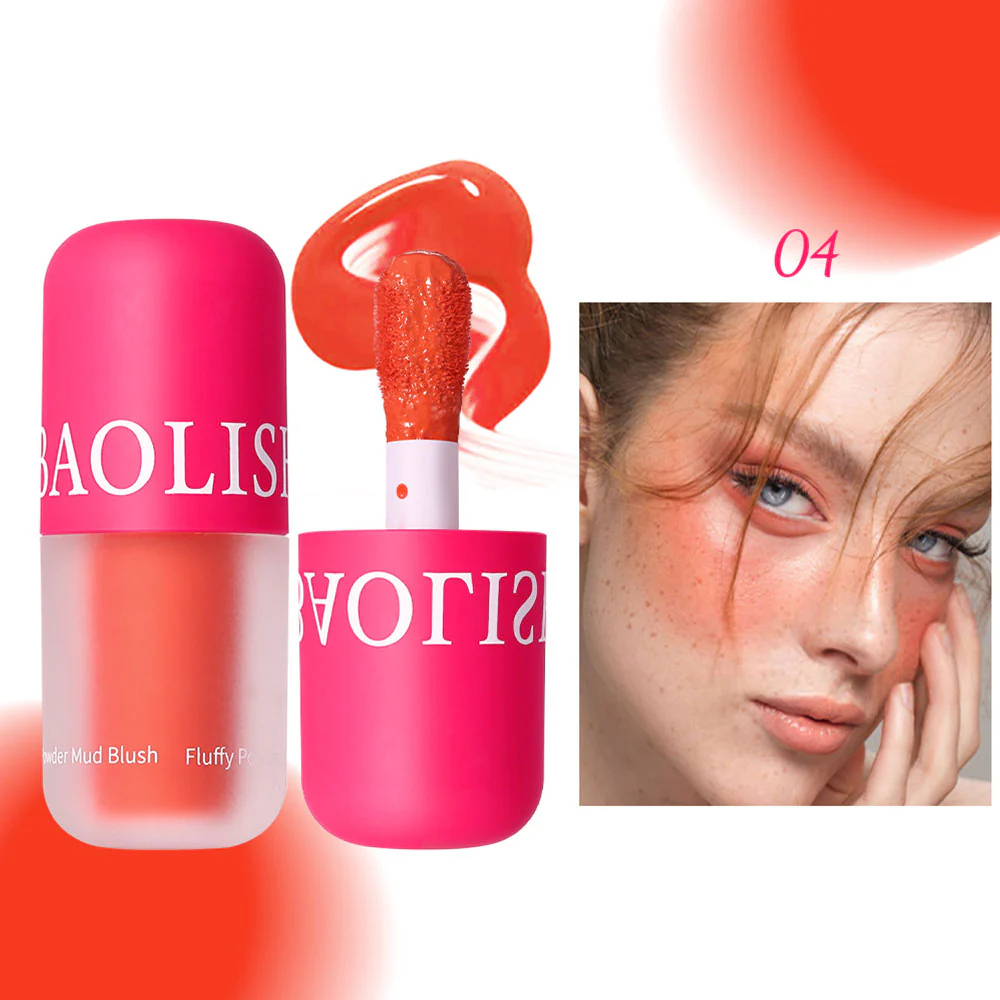 Baolishi Pink Fluffy Powder Mud Blush Shade 4 - Image 2
