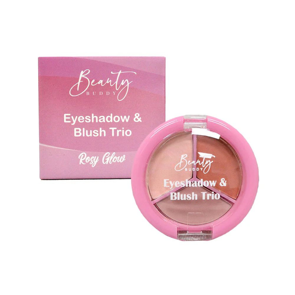 Beauty Buddy Eyeshadow & Blush Trio Rosy Glow - Image 3