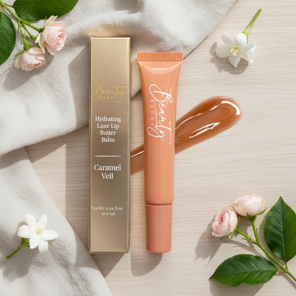 Beauty Buddy Hydrating Luxe Lip Butter Balm Caramel Veil 10ml - Image 2