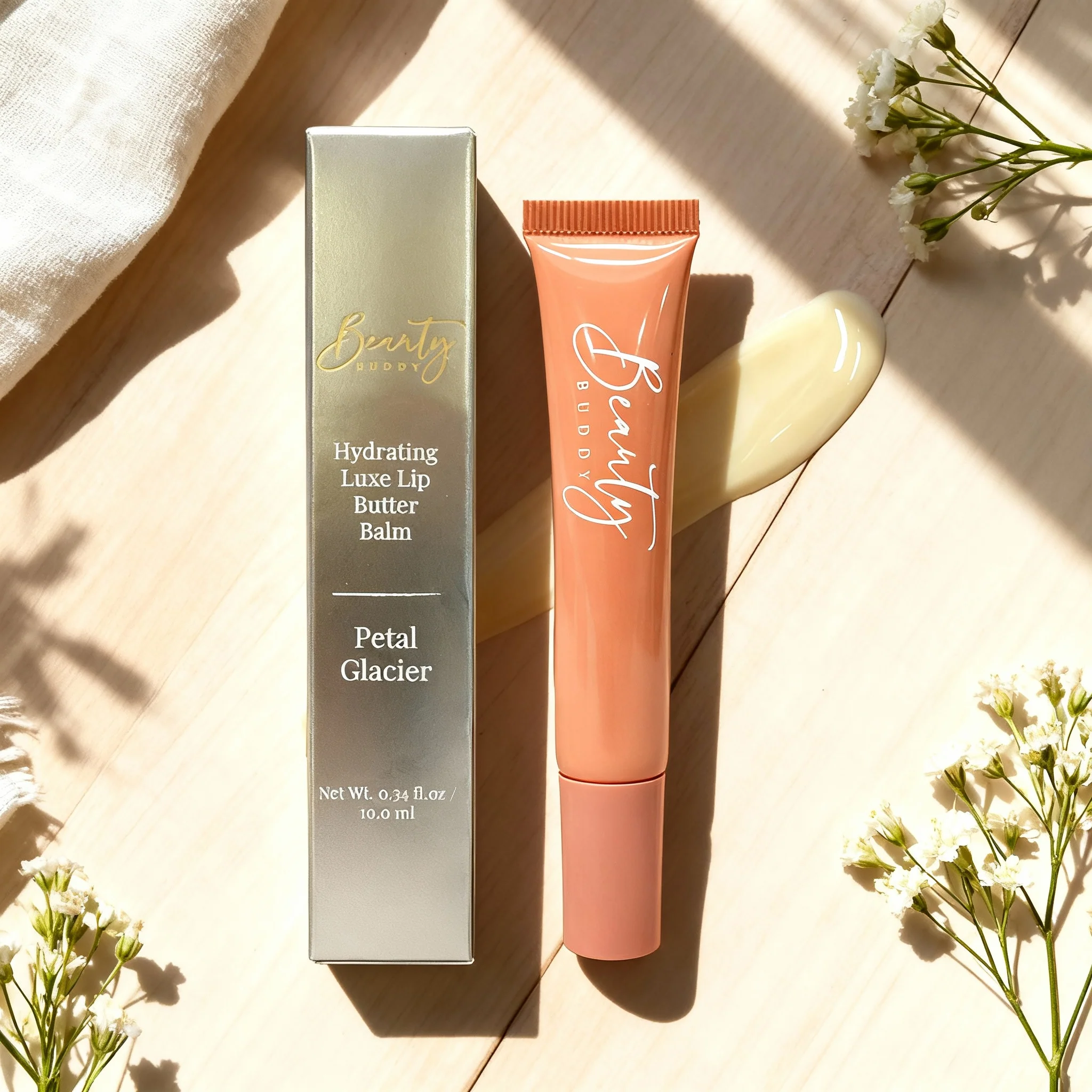 Beauty Buddy Hydrating Luxe Lip Butter Balm Petal Glacier 10ml - Image 2