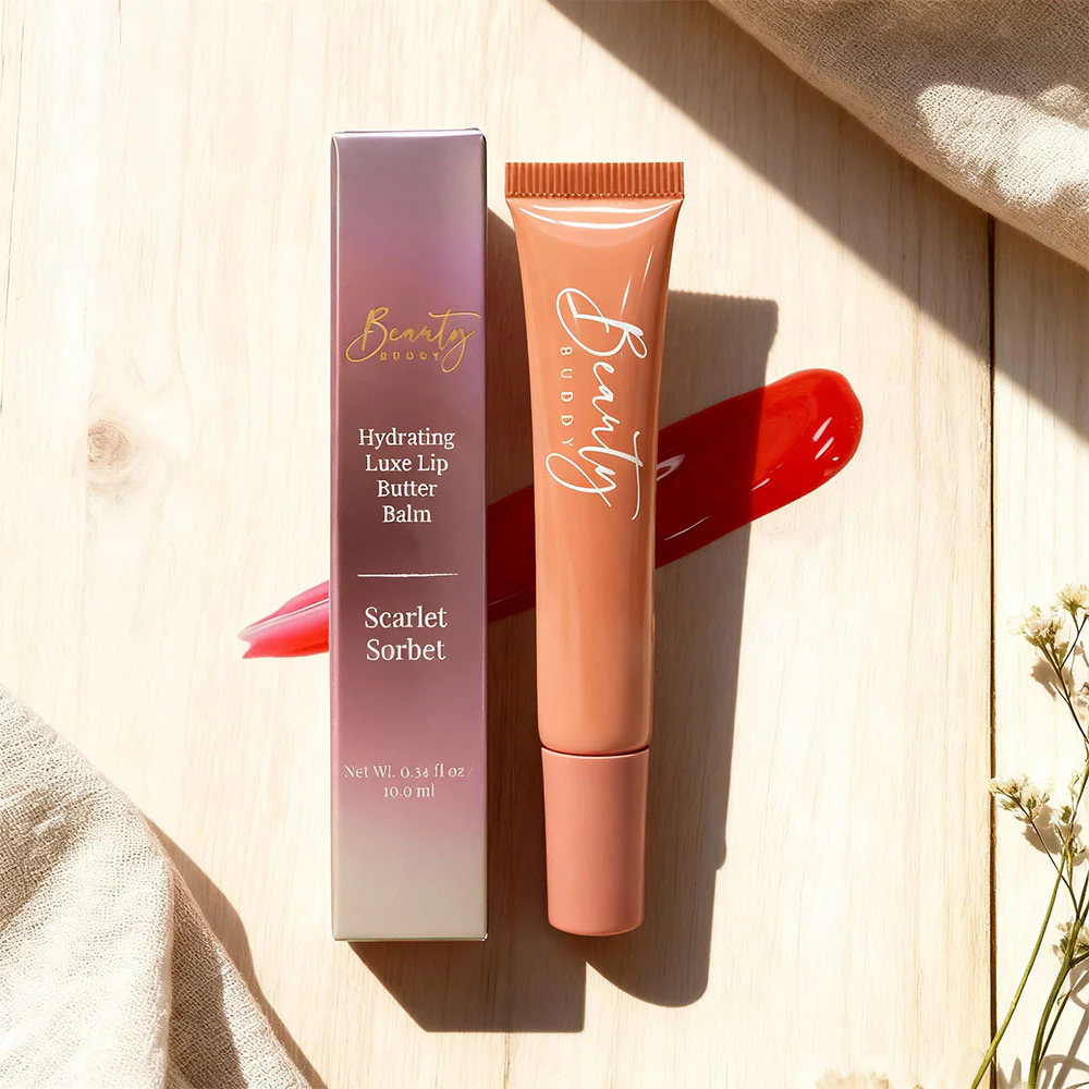 Beauty Buddy Hydrating Luxe Lip Butter Balm Scarlet Sorbet 10ml - Image 2