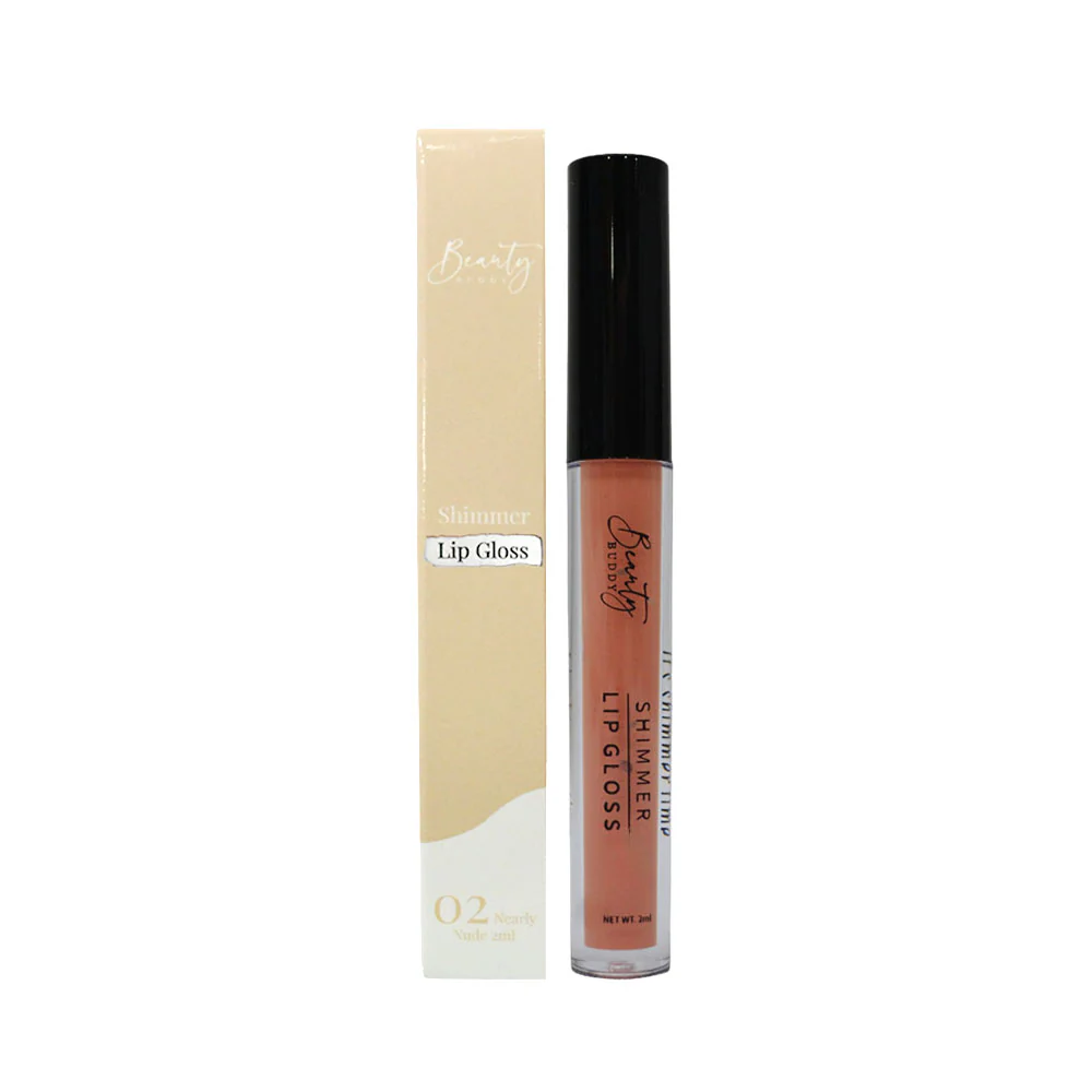 Beauty Buddy Shimmer Lip Gloss 02 Nearly Nude 2ml - Image 2