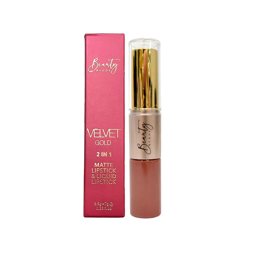 Beauty Buddy Velvet Gold 2-in-1 Matte Lipstick & Liquid Lipstick 05 Red Allure - Image 5