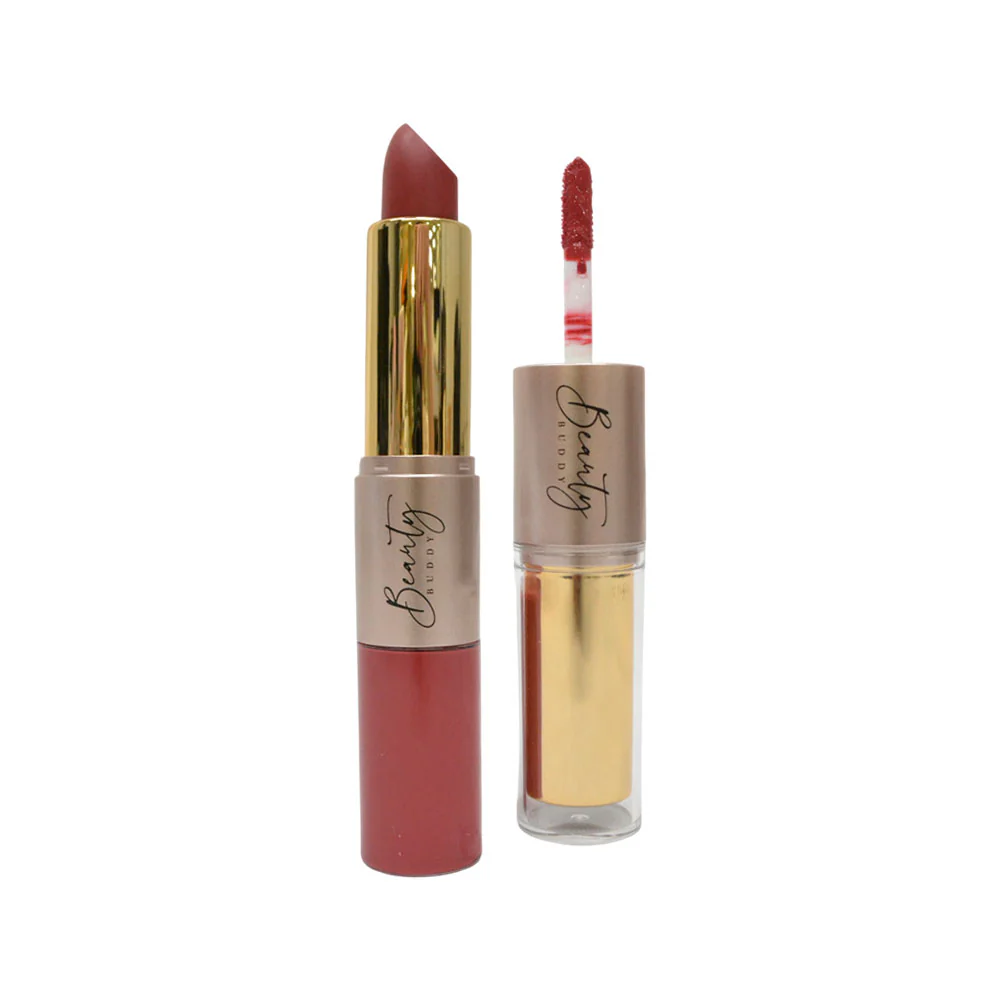 Beauty Buddy Velvet Gold 2-in-1 Matte Lipstick & Liquid Lipstick 06 Golden Hour - Image 4