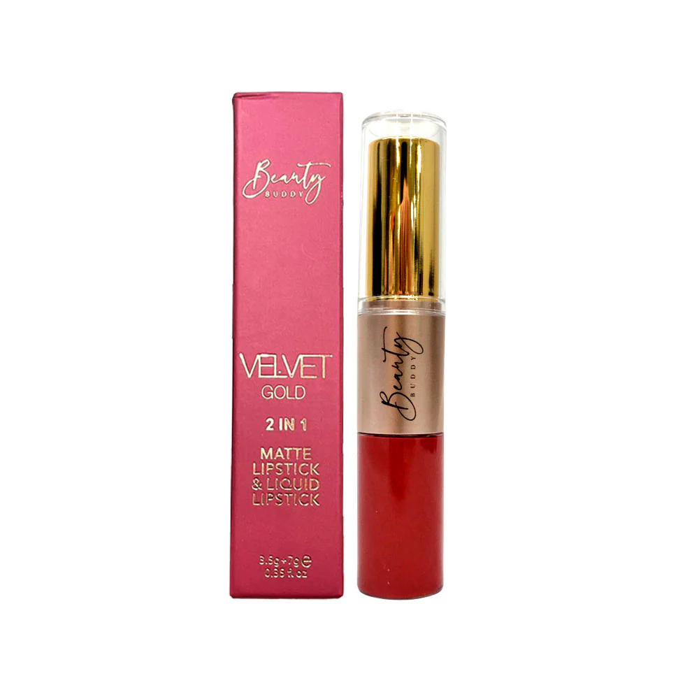 Beauty Buddy Velvet Gold 2-in-1 Matte Lipstick & Liquid Lipstick 06 Golden Hour - Image 5