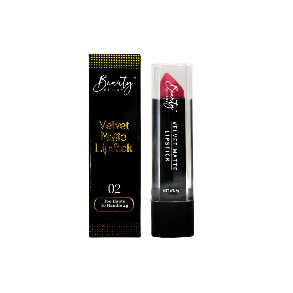 Beauty Buddy Velvet Matte Lipstick 02 Too Haute To Handle 4g - Image 3