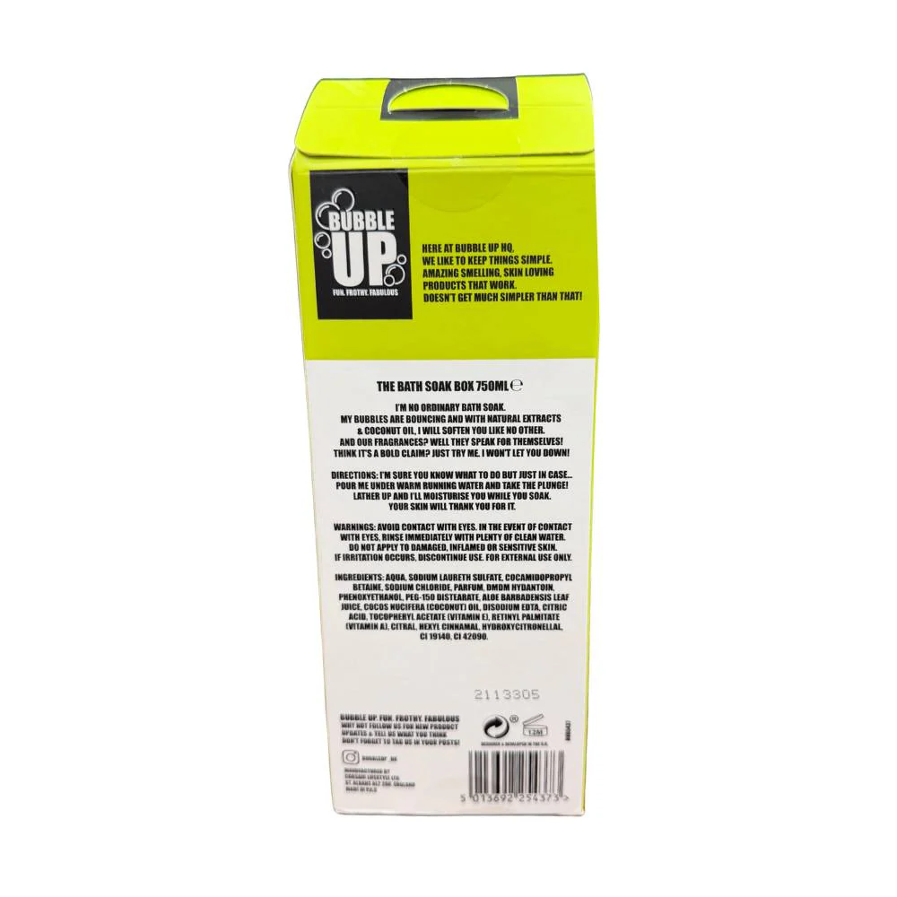Bubble Up The Bath Soak Box Lime All Yours 750ml - Image 2
