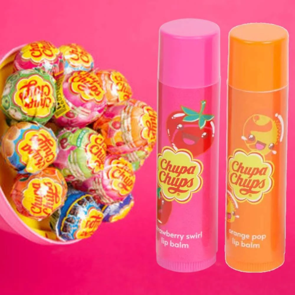 Chupa Chups Lip Balm Orange Pop & Strawberry Swirl - Image 2