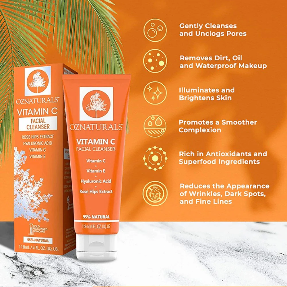 Cibee Vitamin C, Vitamin E, Hyaluronic Acid & Rosehip Facial Cleanser 118ml - Image 2