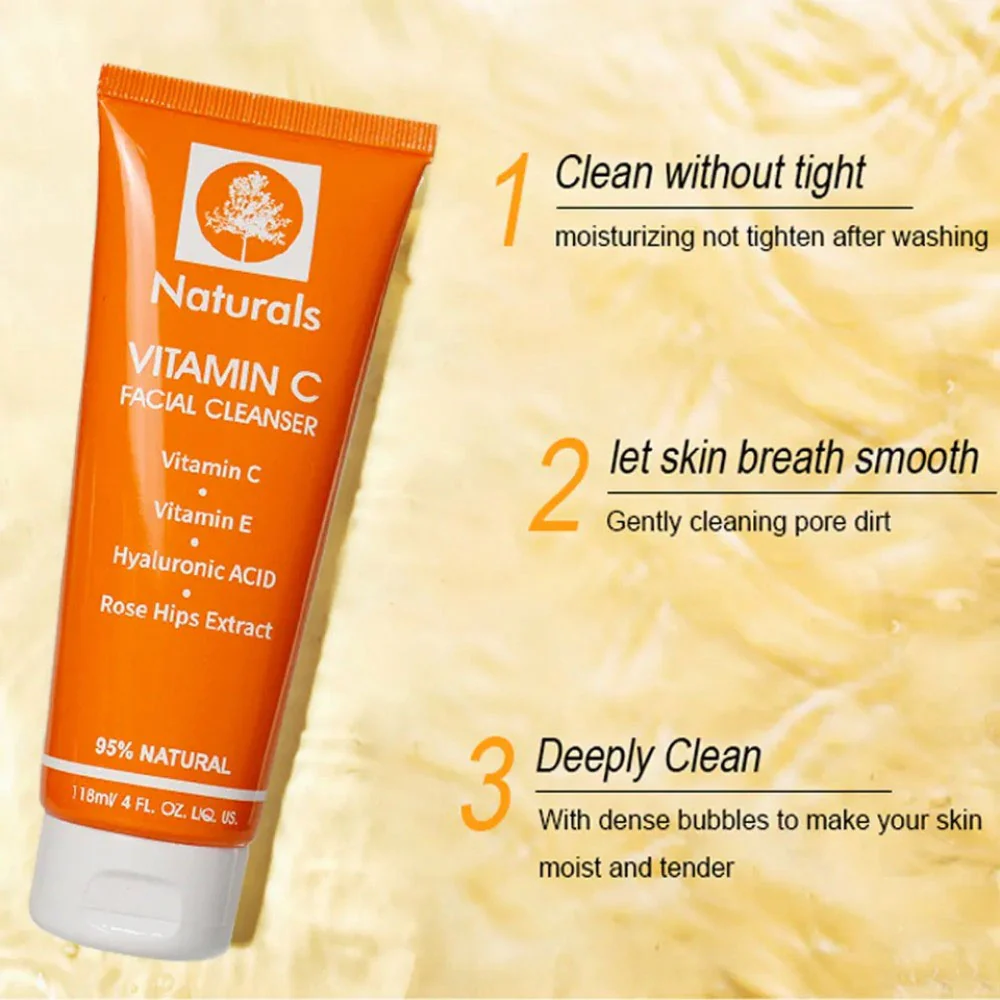 Cibee Vitamin C, Vitamin E, Hyaluronic Acid & Rosehip Facial Cleanser 118ml - Image 4