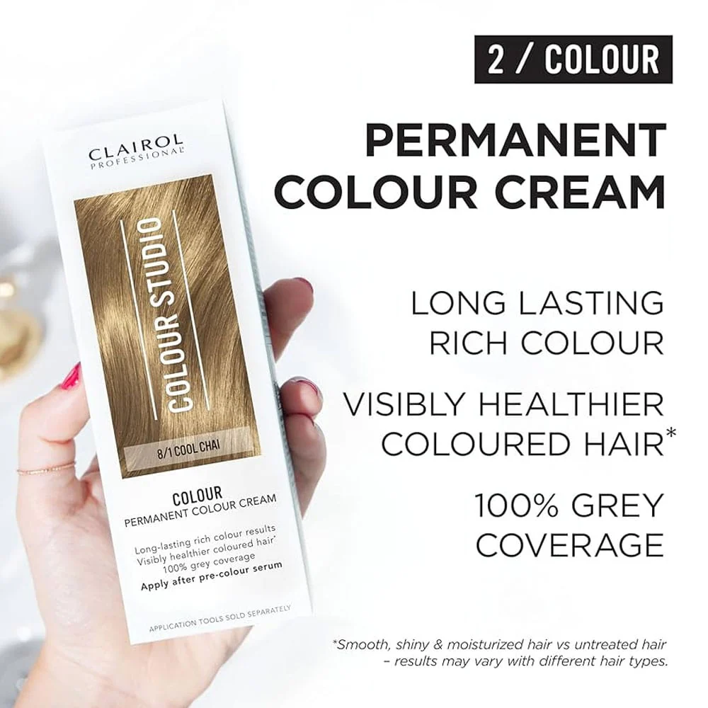 Clairol Professional Permanent Colour Cream Colour Studio 8/1 Cool Chai - Image 3