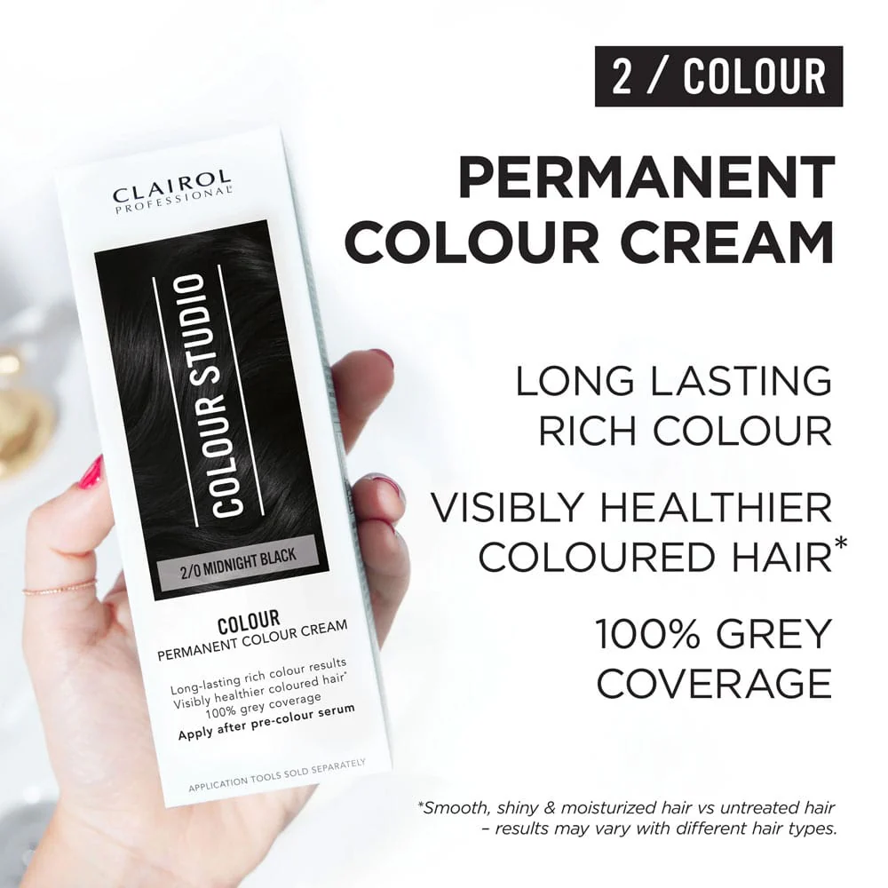 Clairol Professional Permanent Hair Cream Colour Studio 2/0 Midnight Black - Image 2