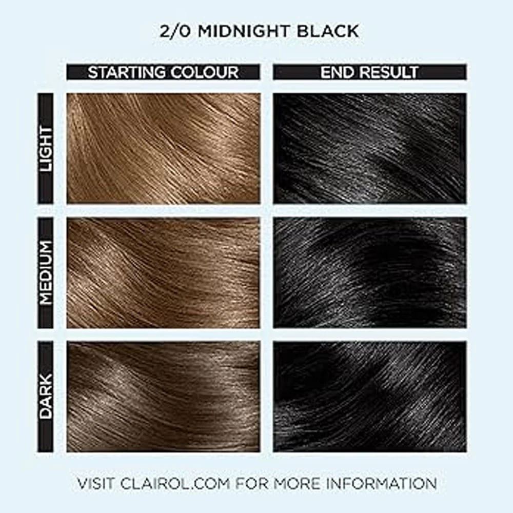 Clairol Professional Permanent Hair Cream Colour Studio 2/0 Midnight Black - Image 3