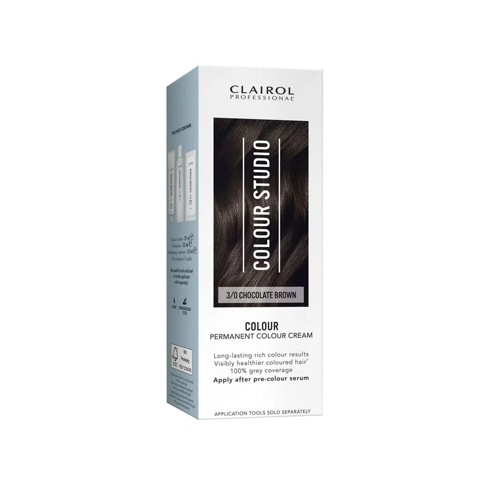 Clairol Professional Permanent Hair Cream Colour Studio 3/0 Chocolate Brown