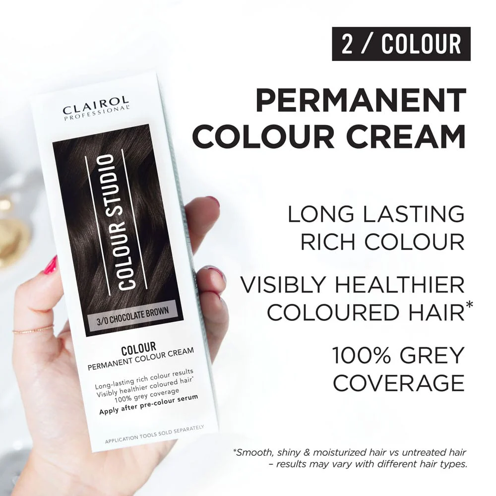 Clairol Professional Permanent Hair Cream Colour Studio 3/0 Chocolate Brown - Image 3