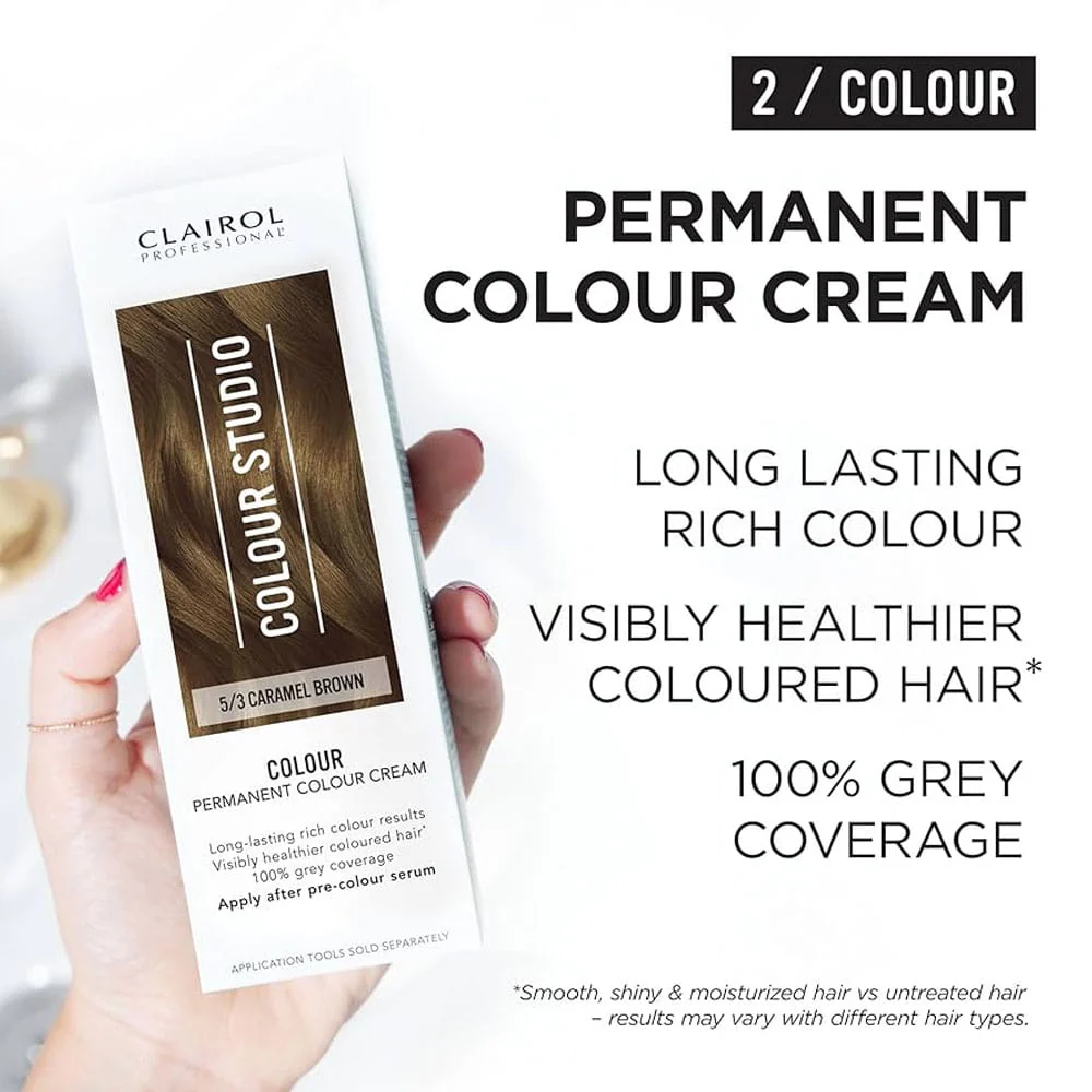 Clairol Professional Permanent Hair Cream Colour Studio 5/3 Caramel Brown - Image 2
