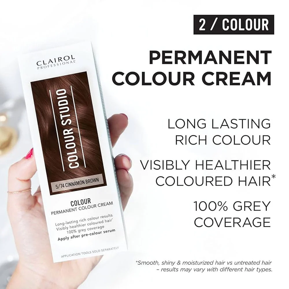 Clairol Professional Permanent Hair Cream Colour Studio 5/74 Cinnamon Brown - Image 2