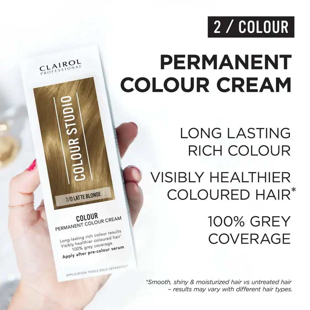 Clairol Professional Permanent Hair Cream Colour Studio 7/0 Latte Blonde - Image 3
