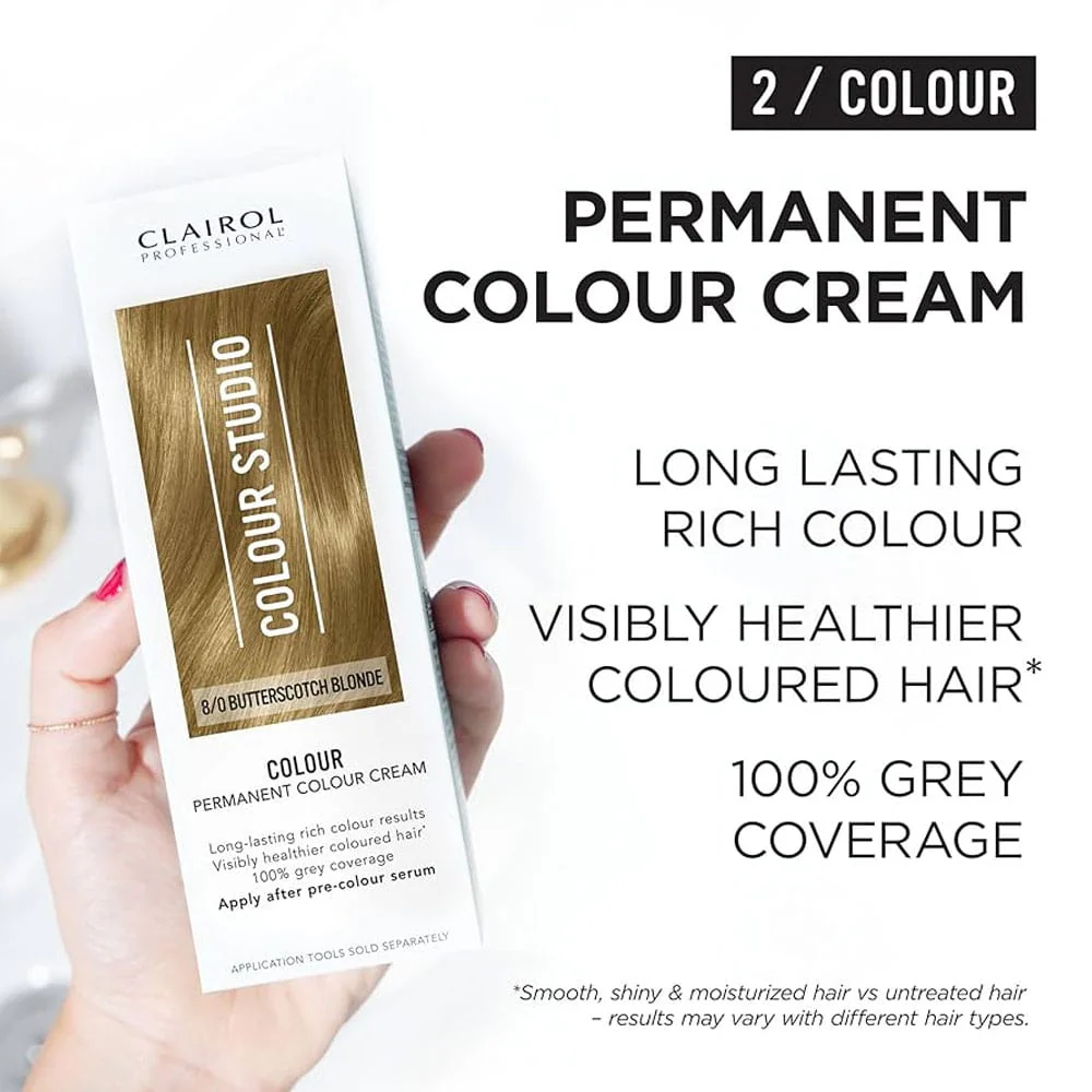 Clairol Professional Permanent Hair Cream Colour Studio 8/0 Butterscotch Blonde - Image 2