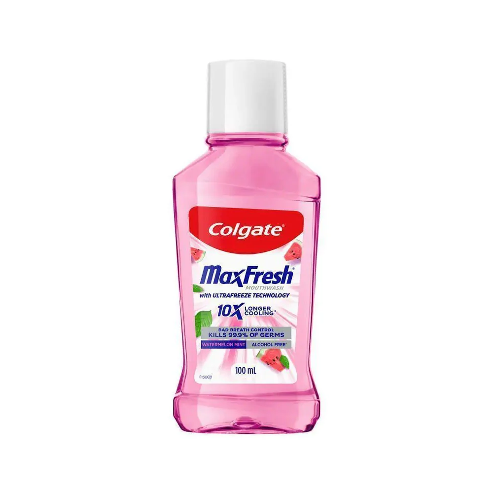 Colgate Mouth Wash Max Fresh 10X Longer Cooling Alcohol Free Watermelon Mint 100ml