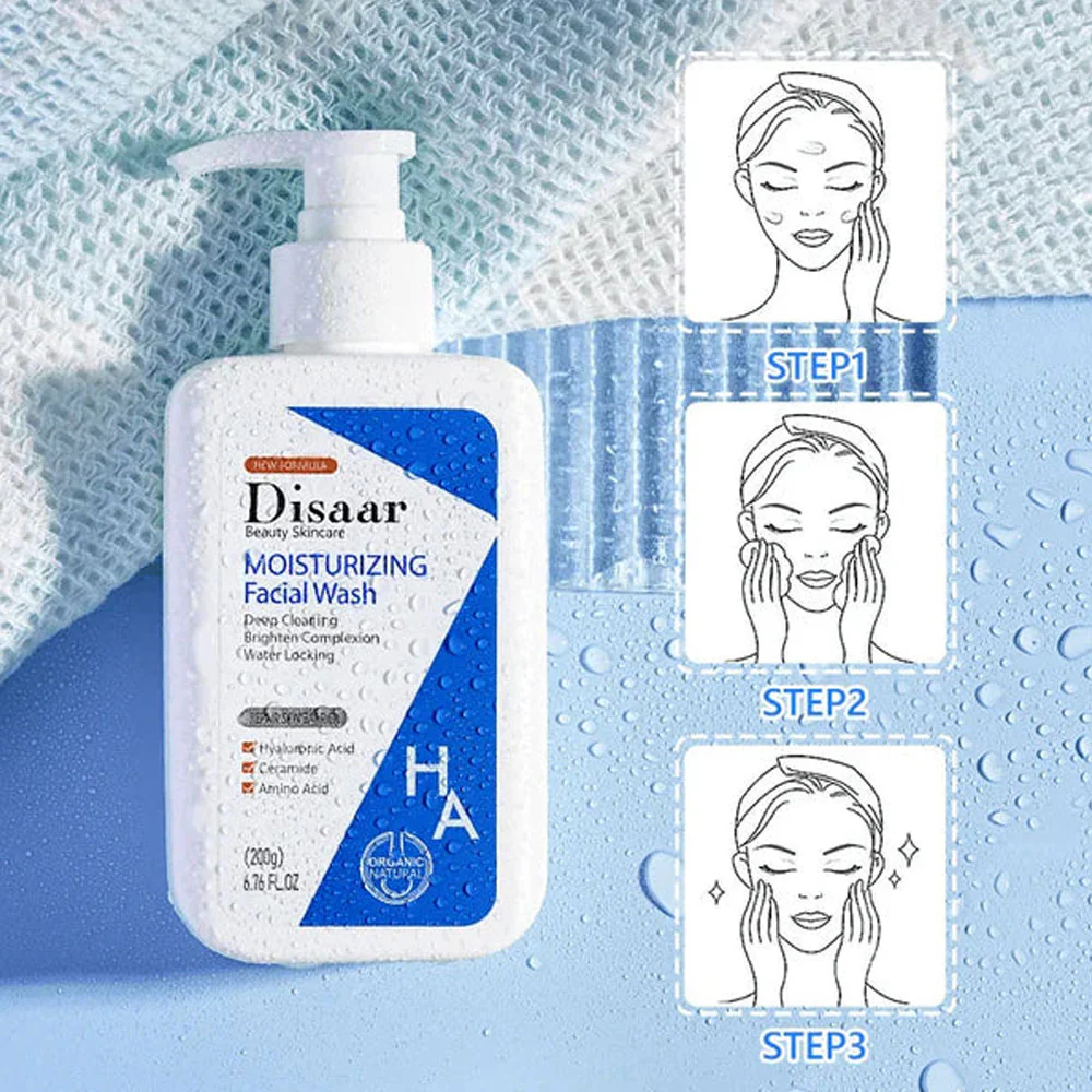 Disaar Moisturizing Hyaluronic Acid & Ceramide Facial Wash 200g - Image 2