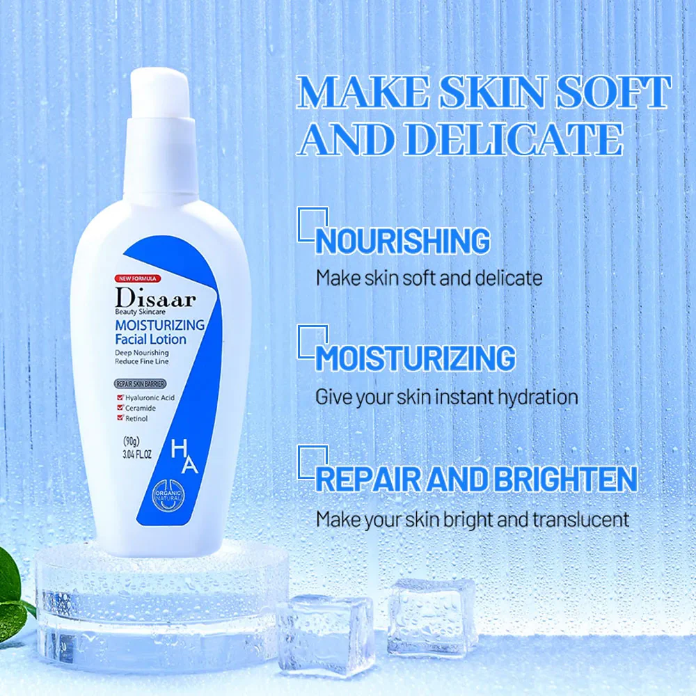 Disaar Moisturizing Hyaluronic Acid, Ceramide & Retinol Facial Lotion 90g - Image 3