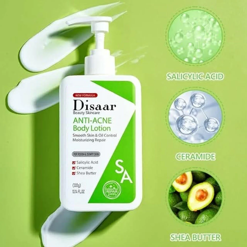 Disaar Salicylic Acid, Shea Butter & Ceramide Anti Acne Body Lotion 300g - Image 3