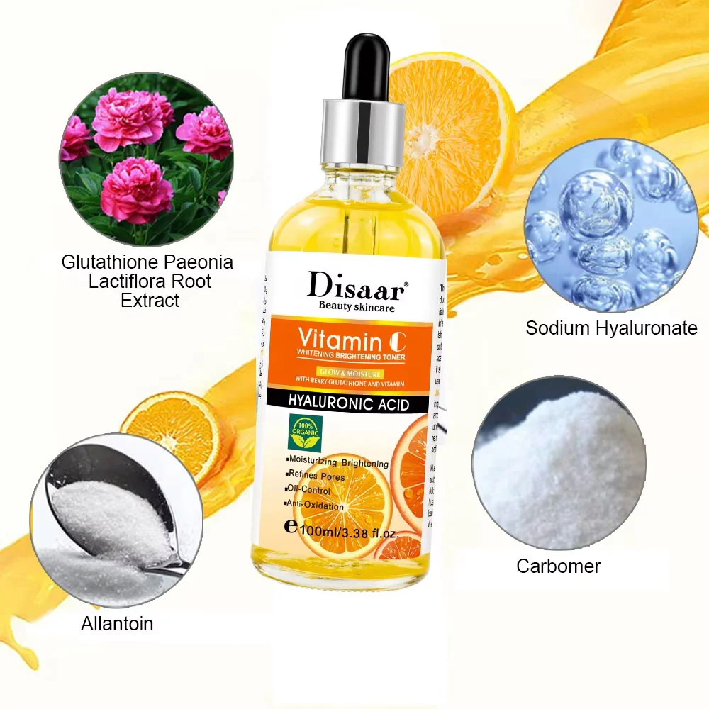 Disaar Vitamin C Whitening Brightening Toner Hyaluronic Acid 100ml - Image 4