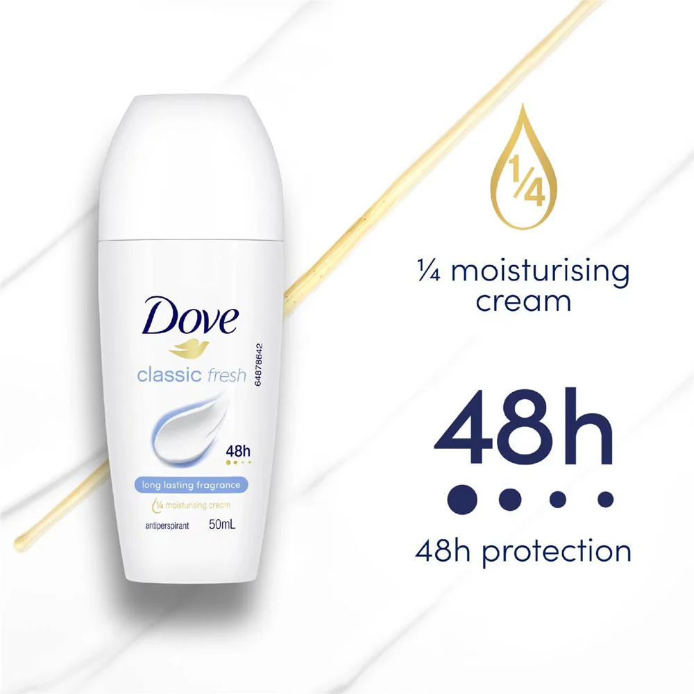 Dove Antiperspirant 48H Classic Fresh 50ml - Image 3