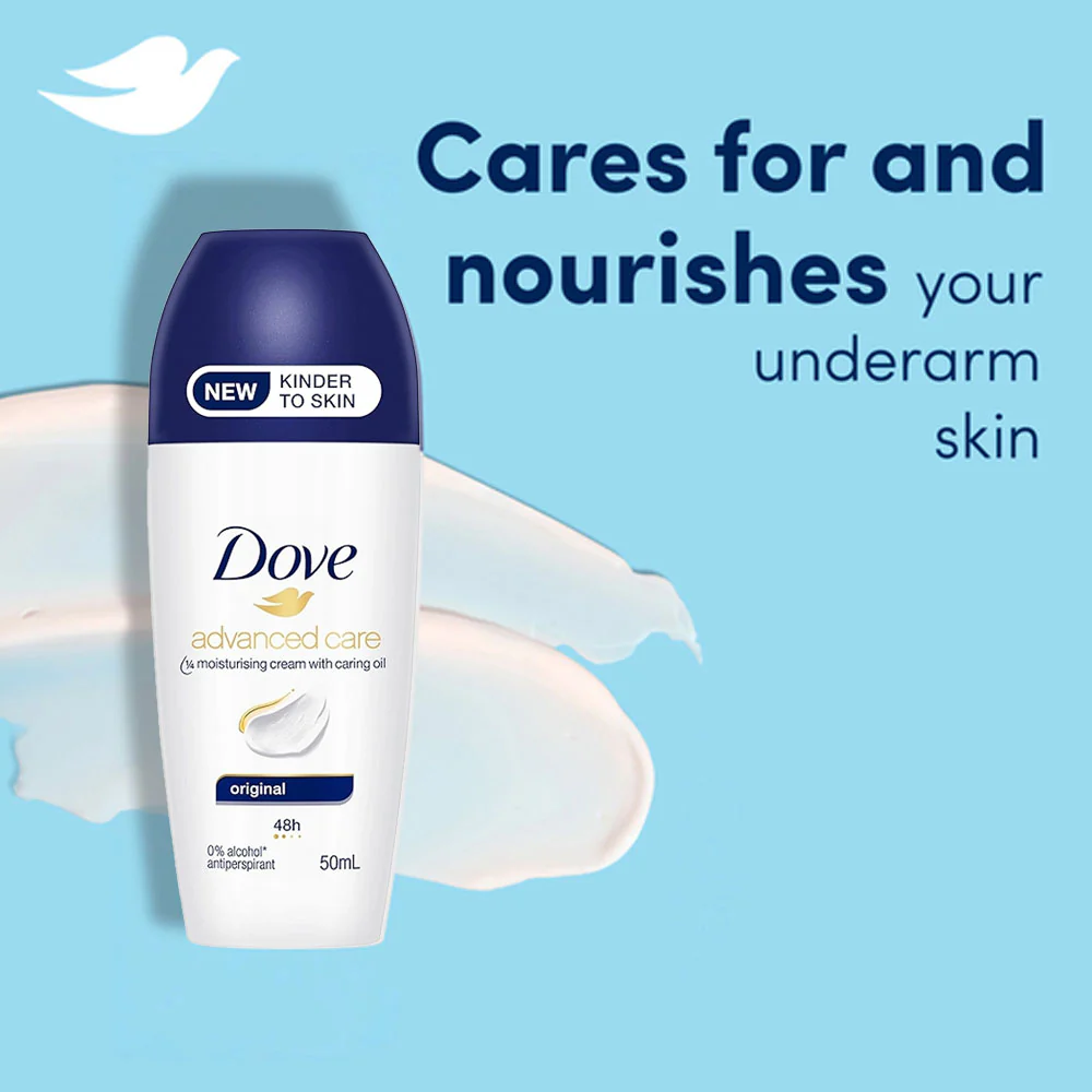 Dove Antiperspirant Advanced Care 1/4 Moisturising Cream With Caring Oil 48H Original 50ml - Image 2
