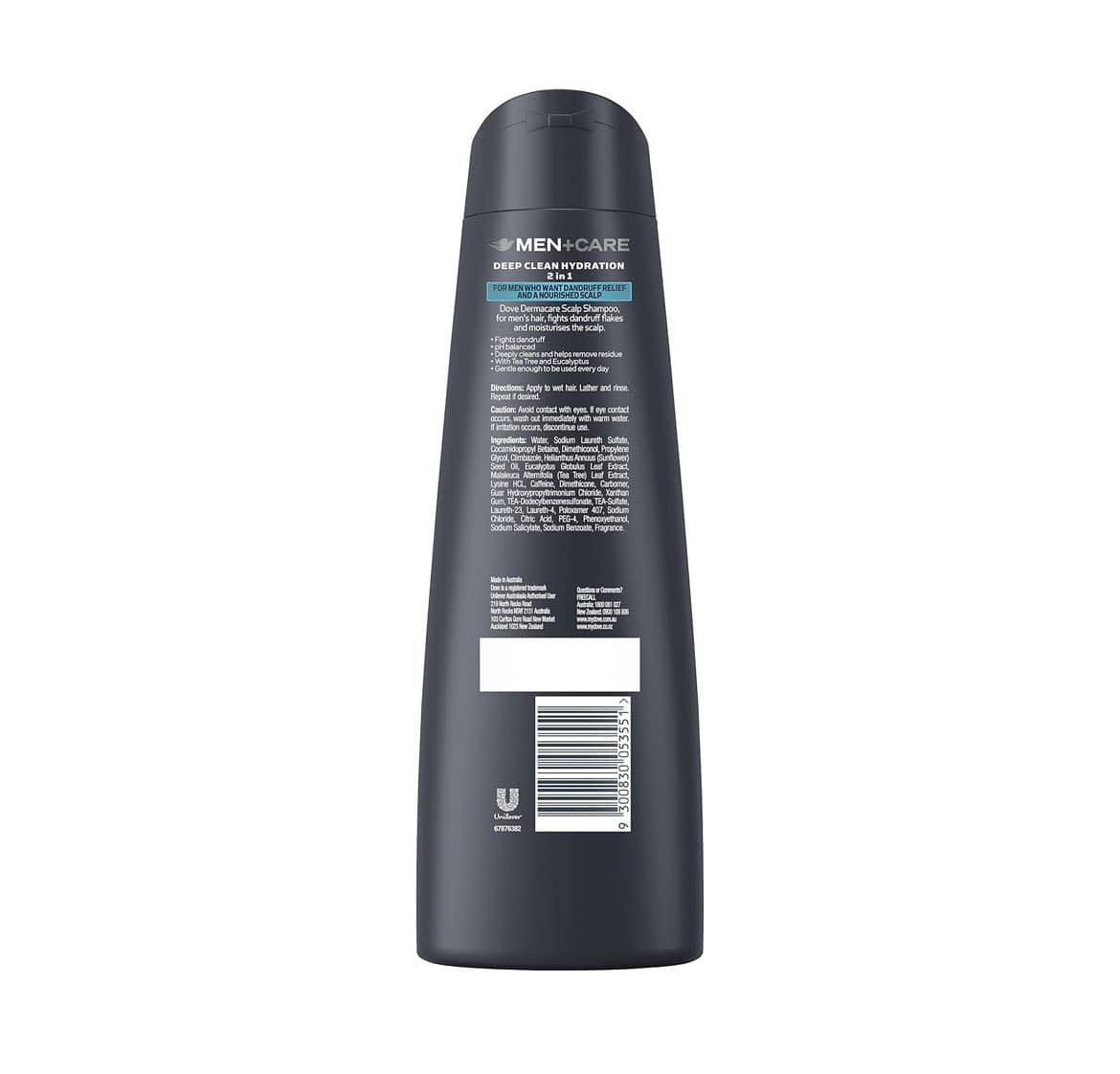 Dove Men Care Shampoo Anti Dandruff 2-In-1 Deep Clean Hydration 300ml - Image 2