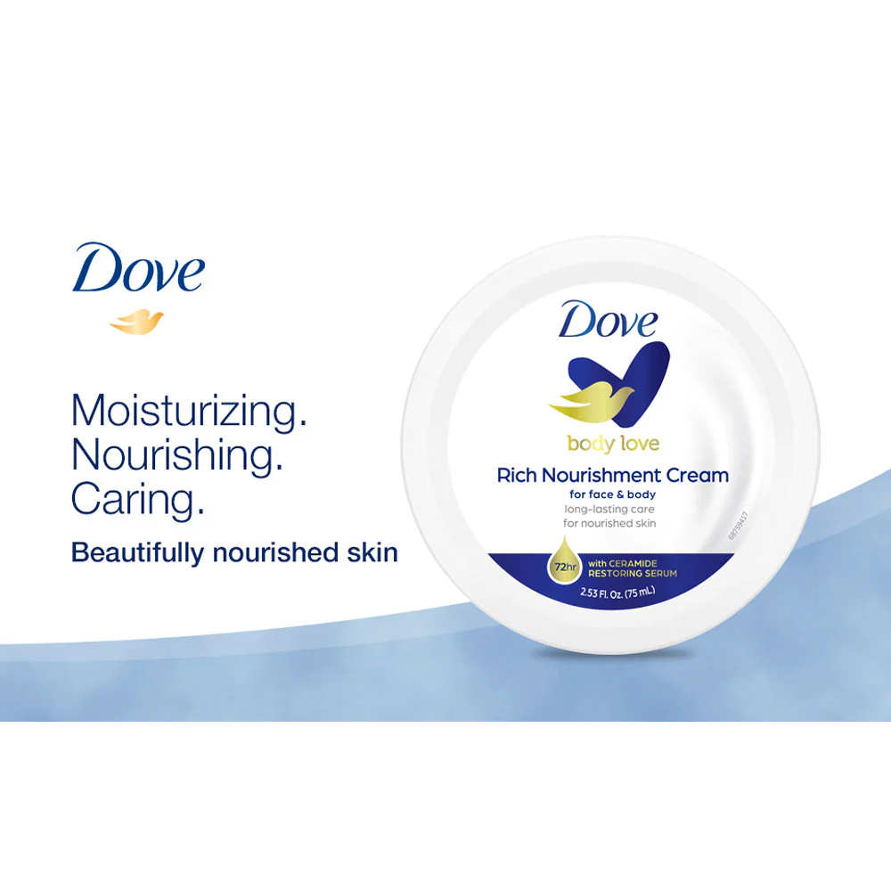 Dove Rich Nourishment Cream Body Love For Face & Body 75ml - Image 2