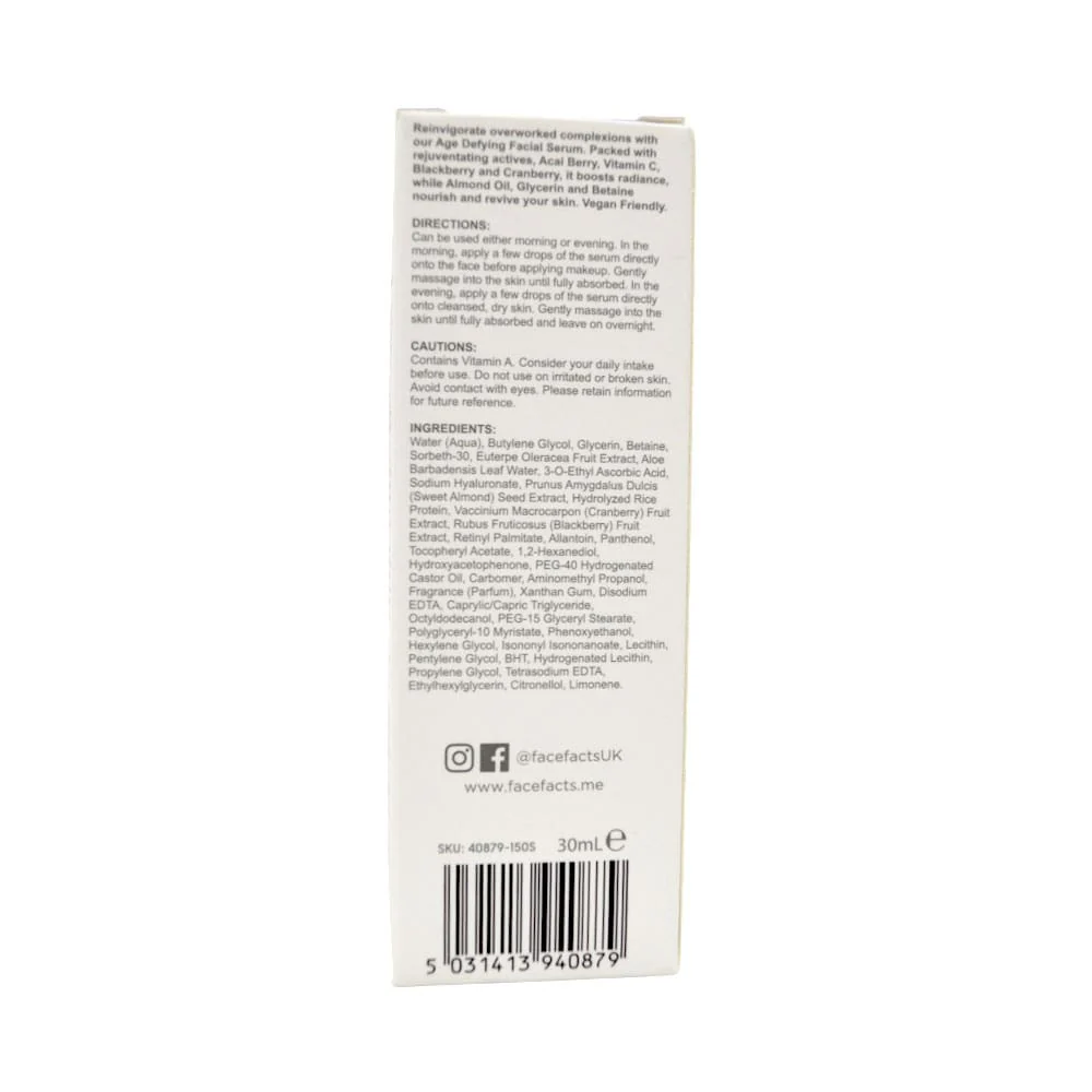 Face Facts Age Defying Facial Serum 30ml - Image 3