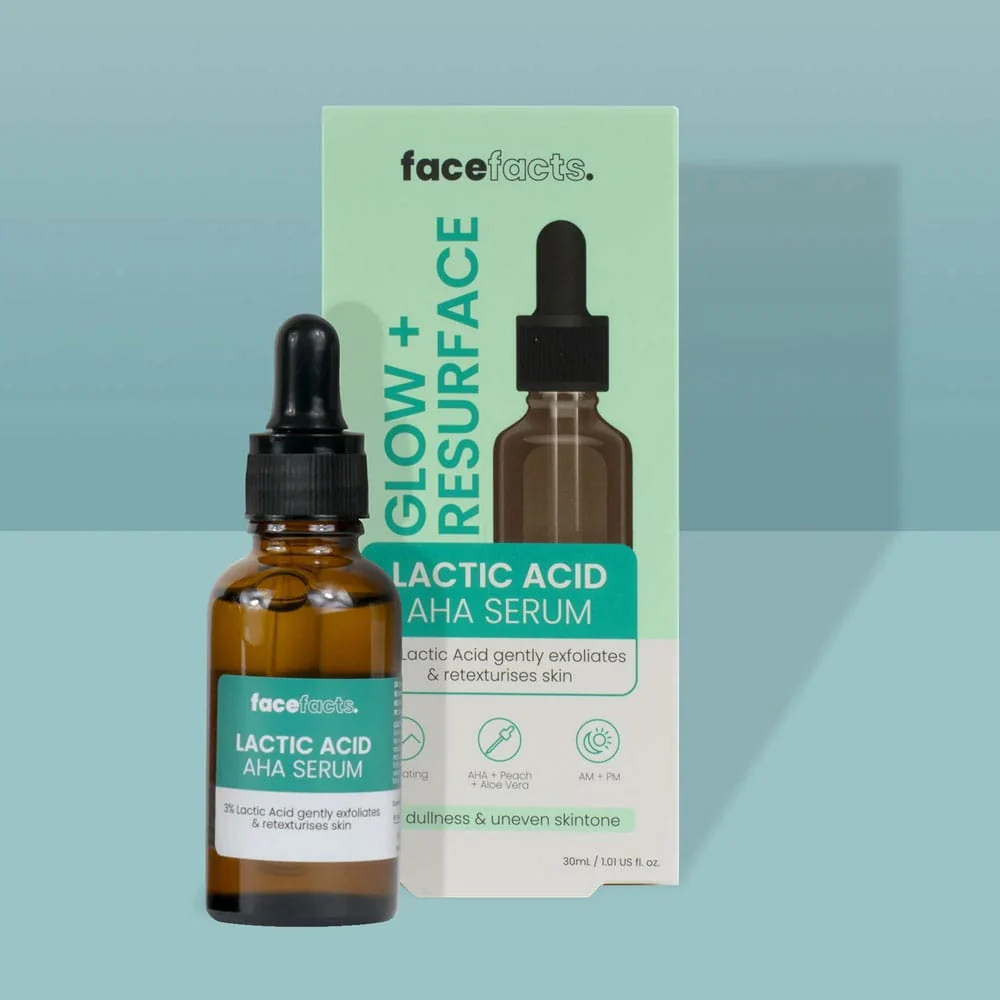Face Facts Glow Resurface Lactic Acid AHA Serum 30ml - Image 2