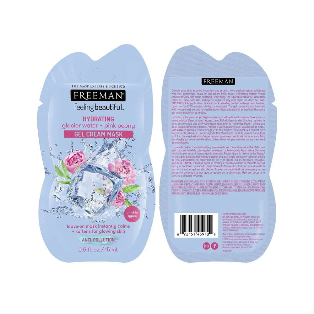 Freeman Gel Cream Mask Hydrating Glacier Water + Pink Peony 15ml - Image 2