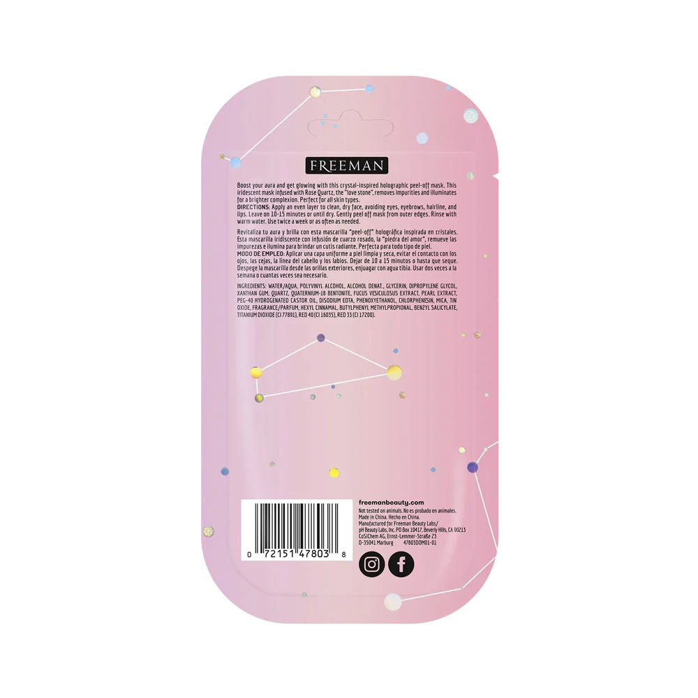 Freeman Peel Off Mask Cosmic Holographic Luminizing Rose Quartz 10ml - Image 2