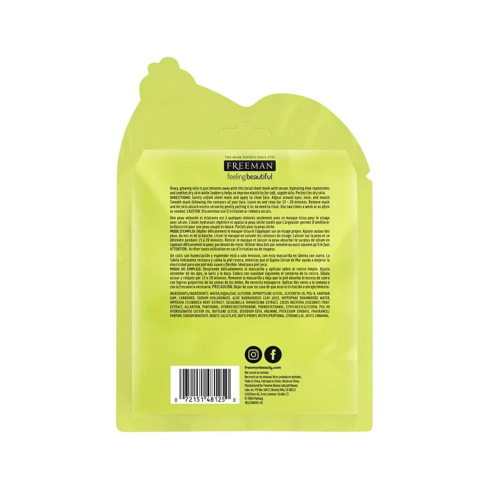 Freeman Sheet Mask Hydrating Aloe + Seaberry 25ml - Image 2