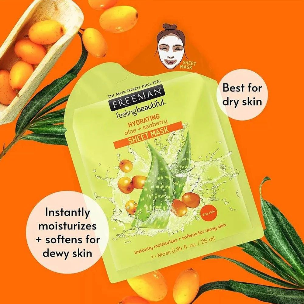 Freeman Sheet Mask Hydrating Aloe + Seaberry 25ml - Image 3