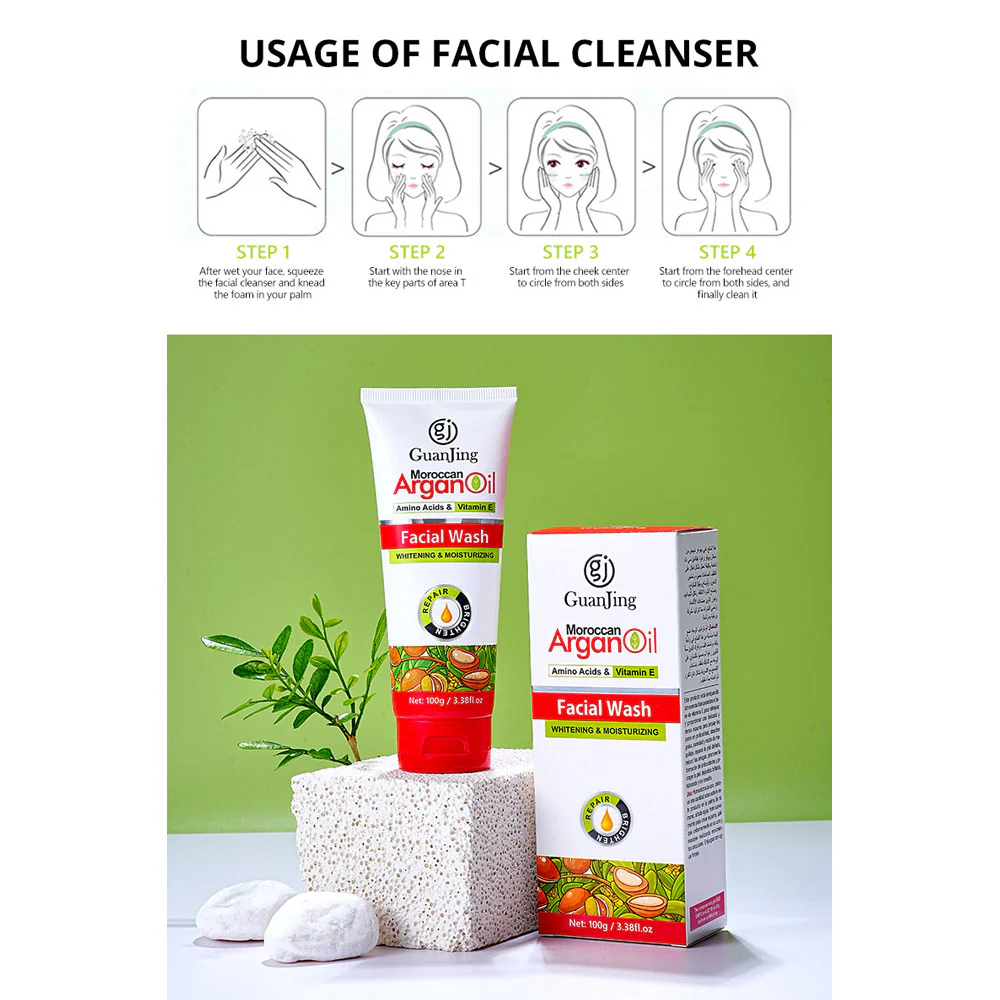 Guan Jing Amino Acids & Vitamin E Argan Oil Facial Wash 100g - Image 2