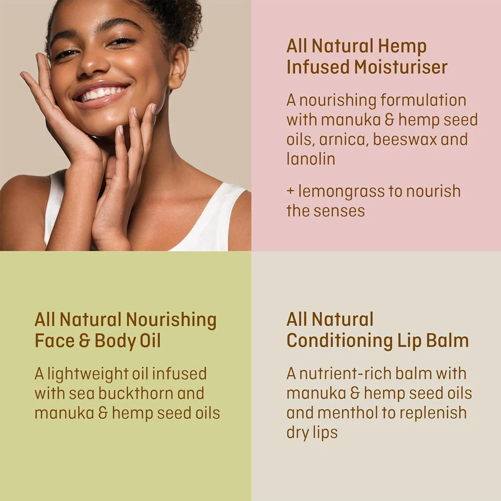 Hemptuary 3pc Gift Pack (Oil, Lip Balm & Moisturiser) - Short Dated Clearance - Image 3