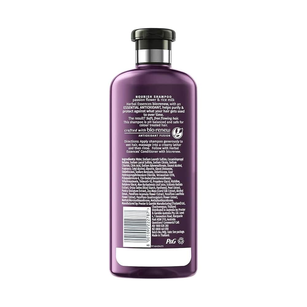 Herbal Essences Shampoo Nourish Passion Flower & Rice Milk 400ml - Image 2